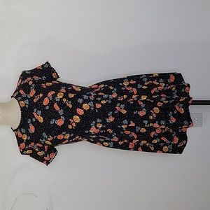 Xhilaration Black Floral Cut Out Detail Dress SZ S